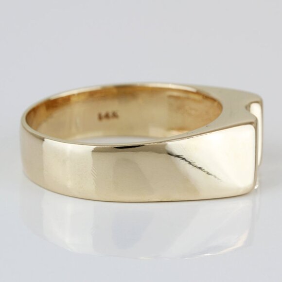 Vintage 14K Gold Diamond Solitaire Wedding / Anniversary Band Ring - Picture 4 of 8